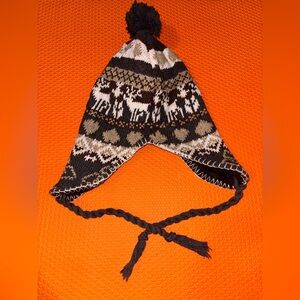 Cozy Brown and Cream Knit Kids Hat